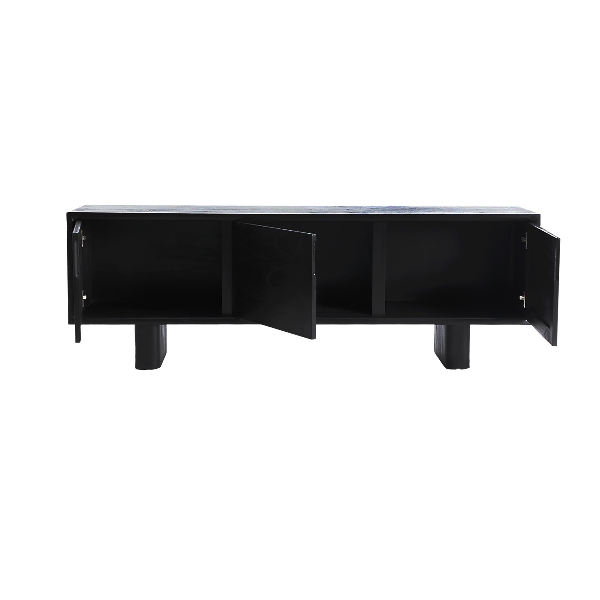 The Demmin Tv Stand — contemporary media console in solid mindi wood from Laiyahome