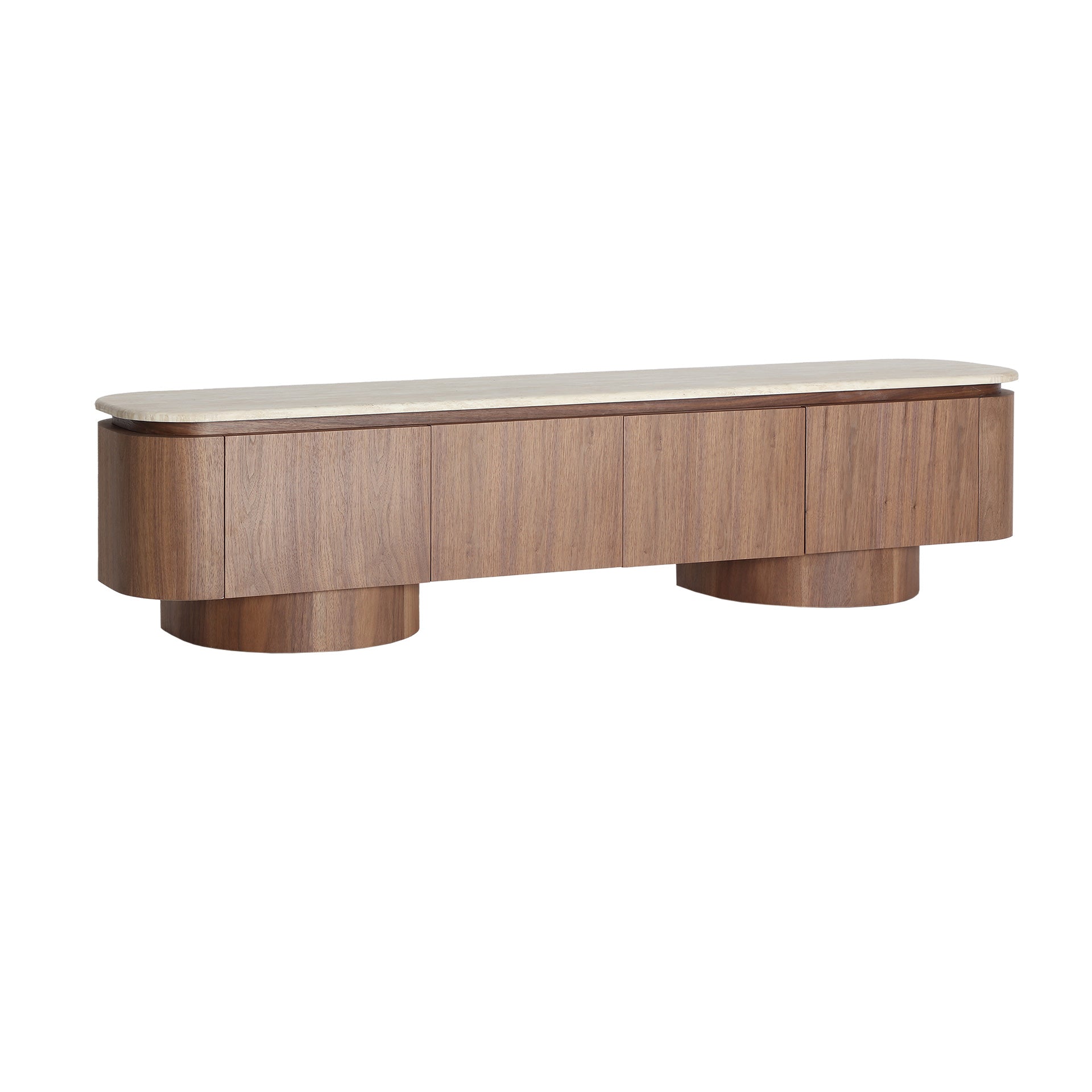 The Dune Tv Stand — contemporary media console in synthetic marble from Laiyahome