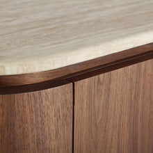 The Dune Tv Stand — contemporary media console in synthetic marble from Laiyahome