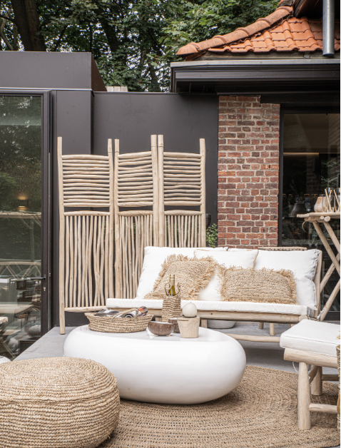The Island Two Seater - Natural White in wood, textile — handmade luxury sofa curated by Laiyahome — view 2